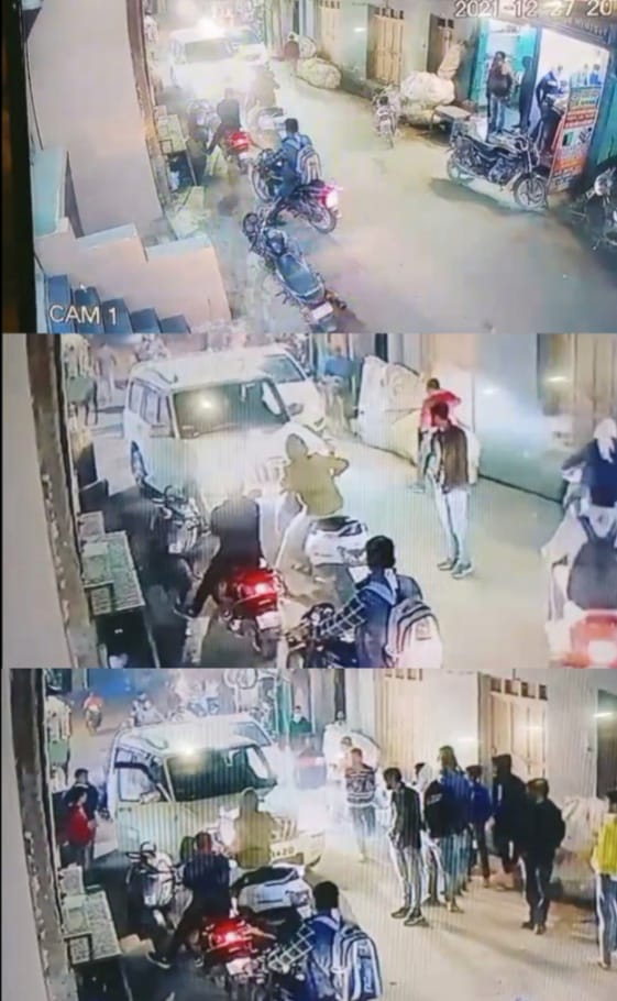 शराब के नशे में धुत पुलिसकर्मी ने मरीज की गाड़ी रोकी घटना वहां लगे सीसीटीवी कैमरे में हुई कैद