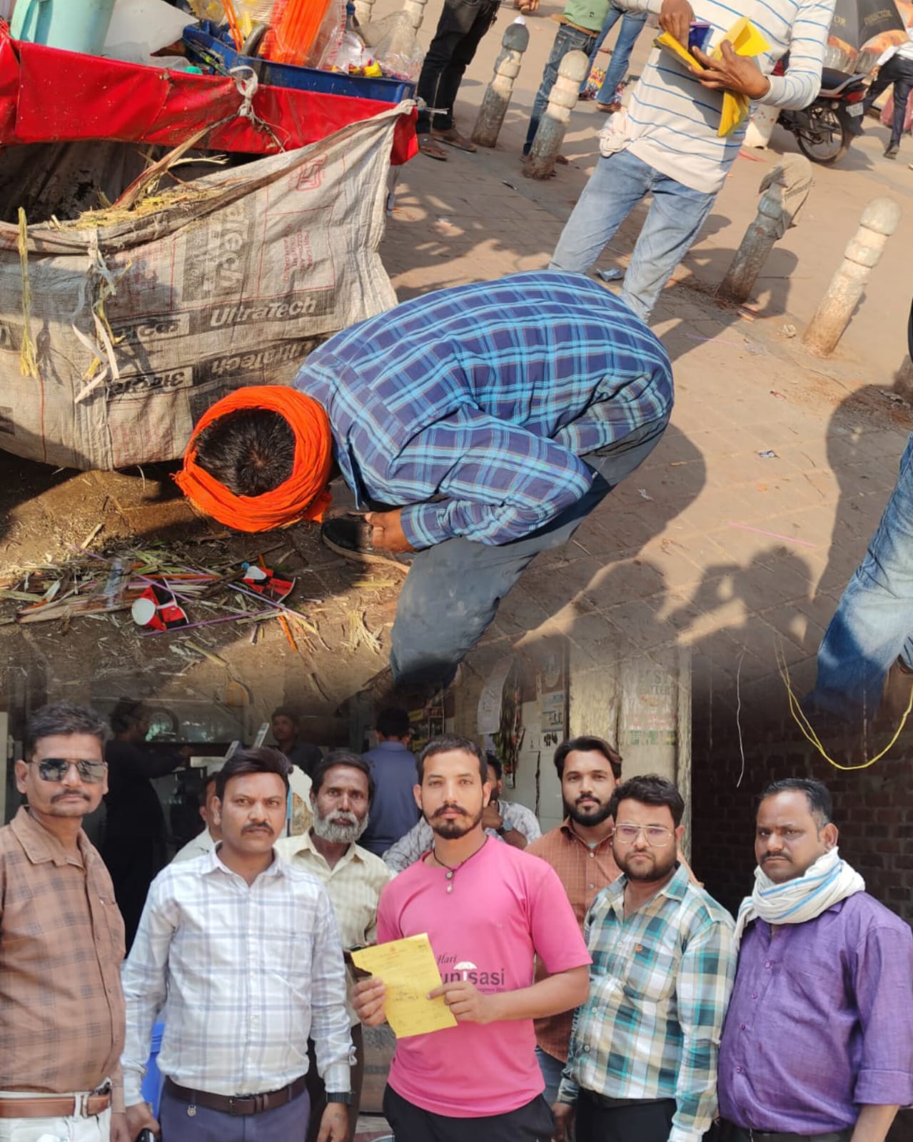 नगर निगम द्वारा गंदगी फैलाने पर चलानी कार्यवाई करते हुए जुर्माना वसूला गया और सभी को गंदगी न फैलने की हिदायत दी