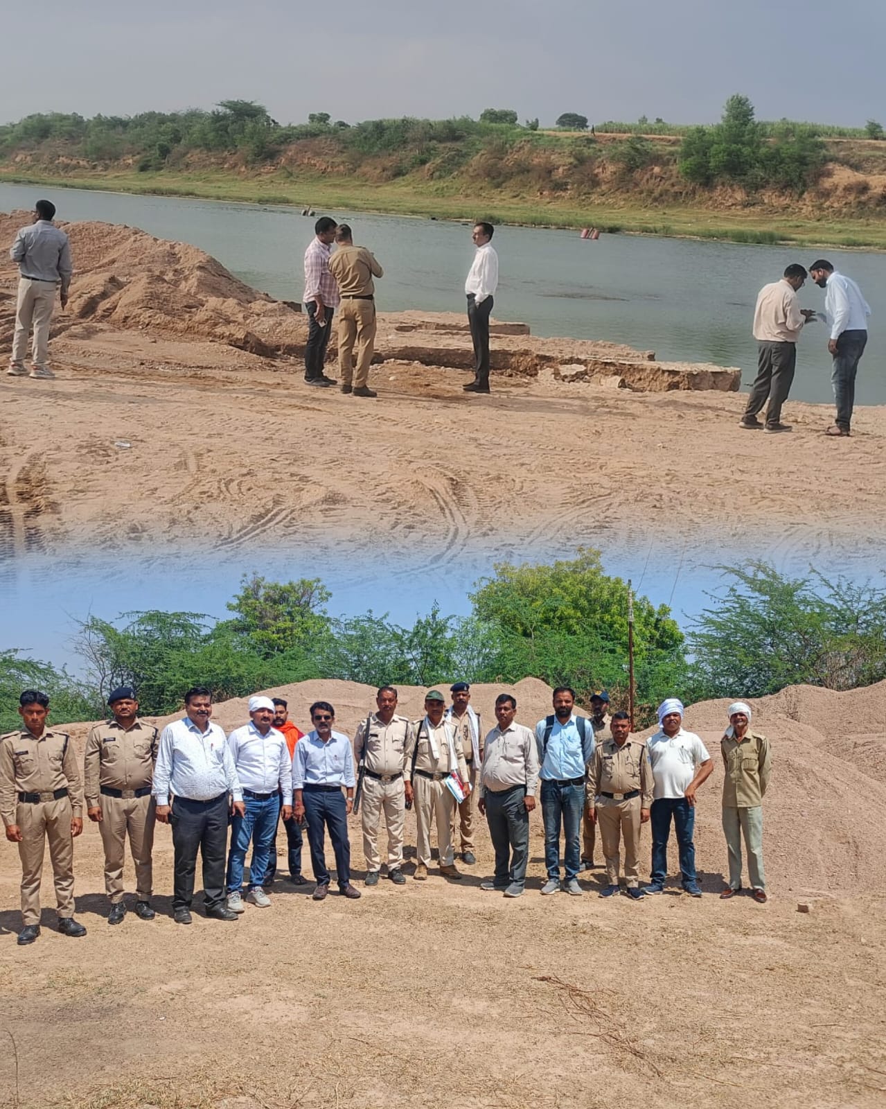 सिंध नदी में रेत के अवैध उत्खनन में लिप्त तीन पंडुब्बियां की नष्ट साथ ही अवैध रूप से भण्डारित 5760 घन मीटर रेत और मौके से मिला सामान किया जब्त