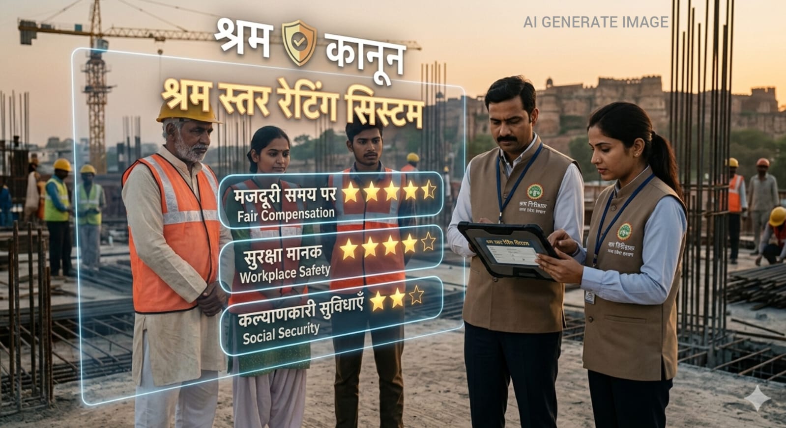 श्रम कानूनों के प्रभावी पालन के लिए “श्रम स्टार रेटिंग सिस्टम” लागू ,स्व-मूल्यांकन आधारित प्रणाली से संस्थानों को मिलेगी स्टार रेटिंग