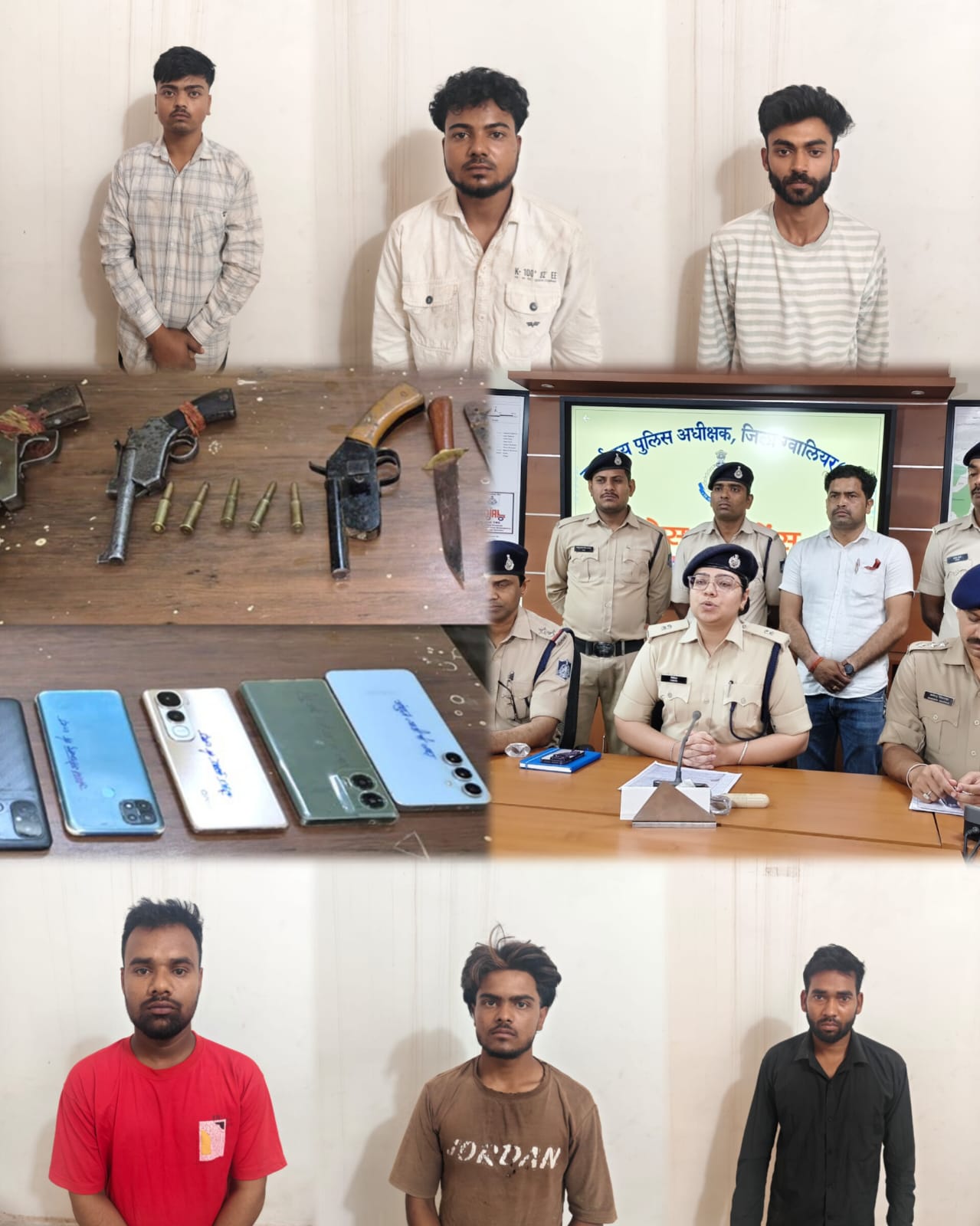 डकैती की योजना बना रहें 6 हथियार बंद बदमाशों को पुलिस ने किया हथियार सहित गिरफ्तार दो फरार बदमाशों की तलाश की शुरू